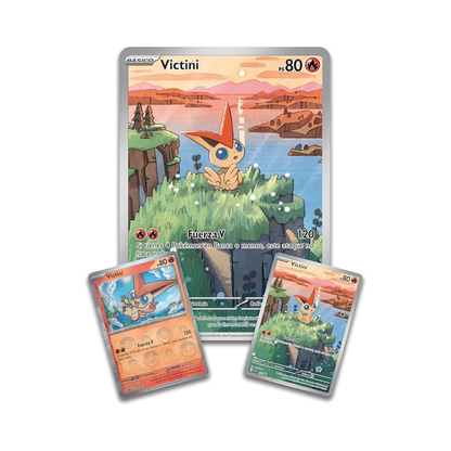 Caja de Ilustracíon Victini de Fulgor Negro y Llama Blanca | Black Bolt and White Flare